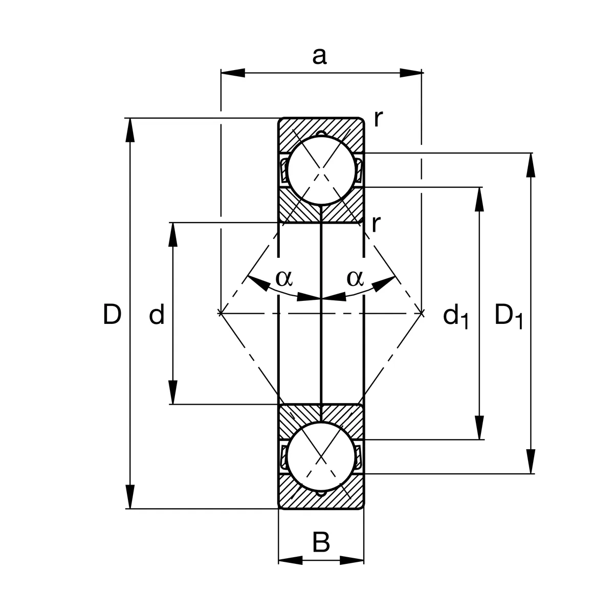 LEŽAJ FAG QJ214-XL-TVP 70×125×24 mm (2/3)